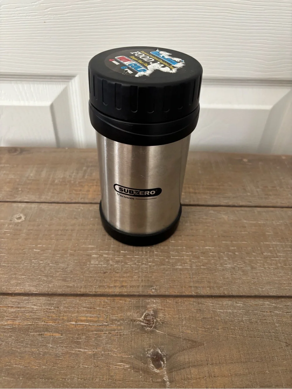 Stainless Steel Food Jar with Black Lid - Insulated Portable Container